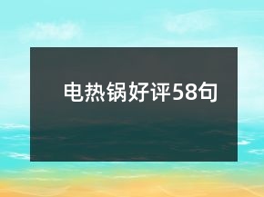 電熱鍋好評(píng)58句