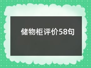 儲物柜評價58句