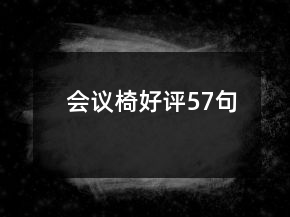 會議椅好評57句