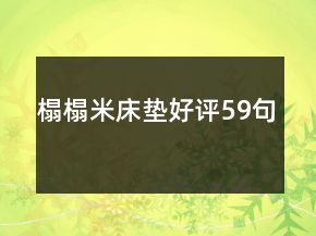 榻榻米床墊好評59句