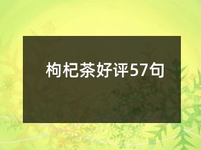 枸杞茶好評(píng)57句