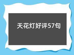 天花燈好評57句
