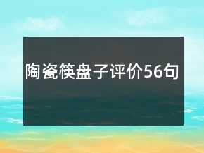 陶瓷筷盤(pán)子評(píng)價(jià)56句
