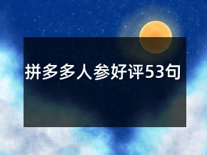 拼多多人參好評(píng)53句