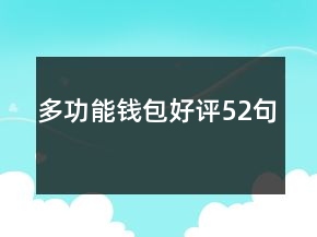 多功能錢包好評52句
