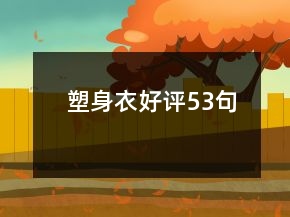 塑身衣好評(píng)53句