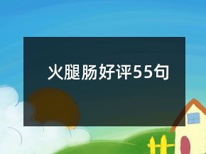 火腿腸好評(píng)55句