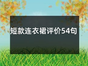 短款連衣裙評價54句