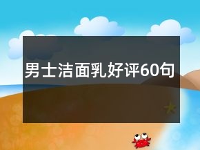 男士潔面乳好評60句