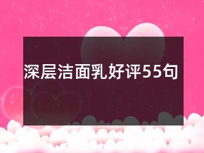 深層潔面乳好評55句