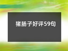 豬腸子好評59句