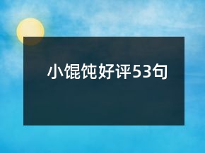 小餛飩好評53句