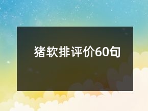 豬軟排評價60句