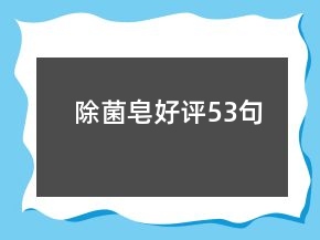 除菌皂好評53句