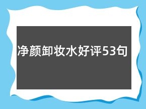 凈顏卸妝水好評53句