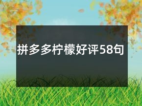 拼多多檸檬好評(píng)58句