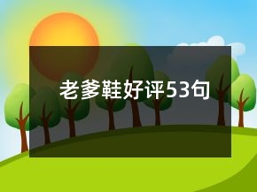 老爹鞋好評53句