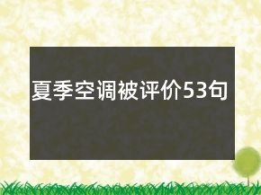 夏季空調(diào)被評價53句