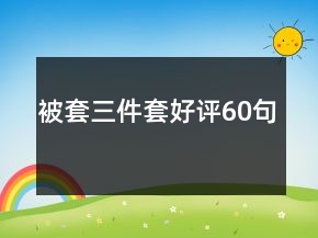 被套三件套好評(píng)60句