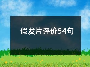 假發(fā)片評價54句