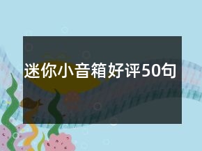 迷你小音箱好評50句