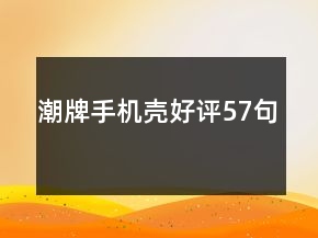 潮牌手機(jī)殼好評57句