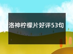 洛神檸檬片好評(píng)53句