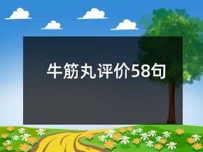 牛筋丸評(píng)價(jià)58句