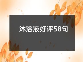 沐浴液好評58句