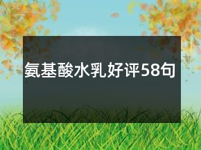 氨基酸水乳好評(píng)58句