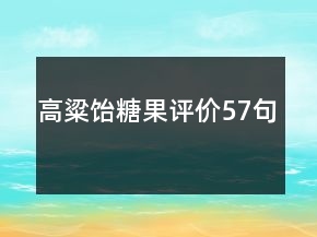高粱飴糖果評(píng)價(jià)57句