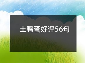 土鴨蛋好評56句