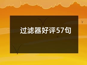 過(guò)濾器好評(píng)57句