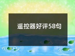 遙控器好評(píng)58句