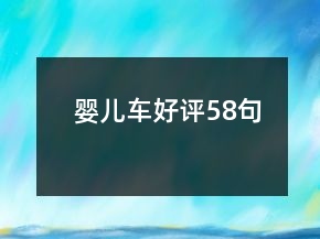 嬰兒車好評(píng)58句