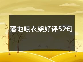 落地晾衣架好評52句