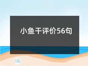 小魚干評(píng)價(jià)56句