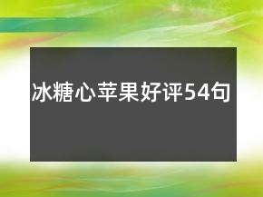 冰糖心蘋果好評54句