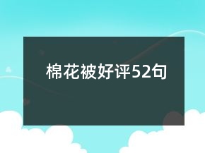 棉花被好評52句