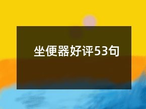 坐便器好評53句