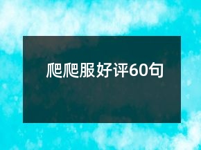 爬爬服好評60句