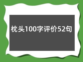 枕頭100字評價52句