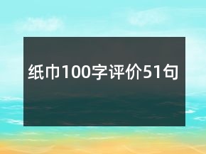 紙巾100字評(píng)價(jià)51句