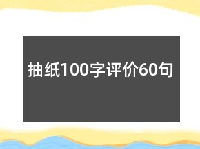 抽紙100字評價60句
