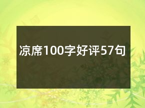 涼席100字好評(píng)57句