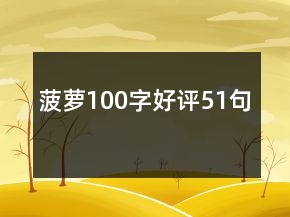 菠蘿100字好評51句