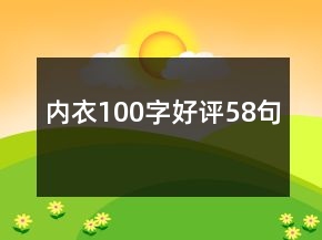 內(nèi)衣100字好評(píng)58句