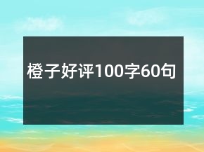 橙子好評(píng)100字60句