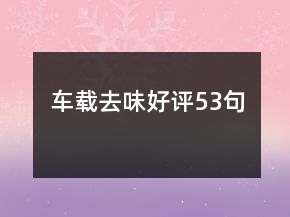 車(chē)載去味好評(píng)53句