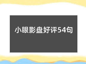 小眼影盤(pán)好評(píng)54句